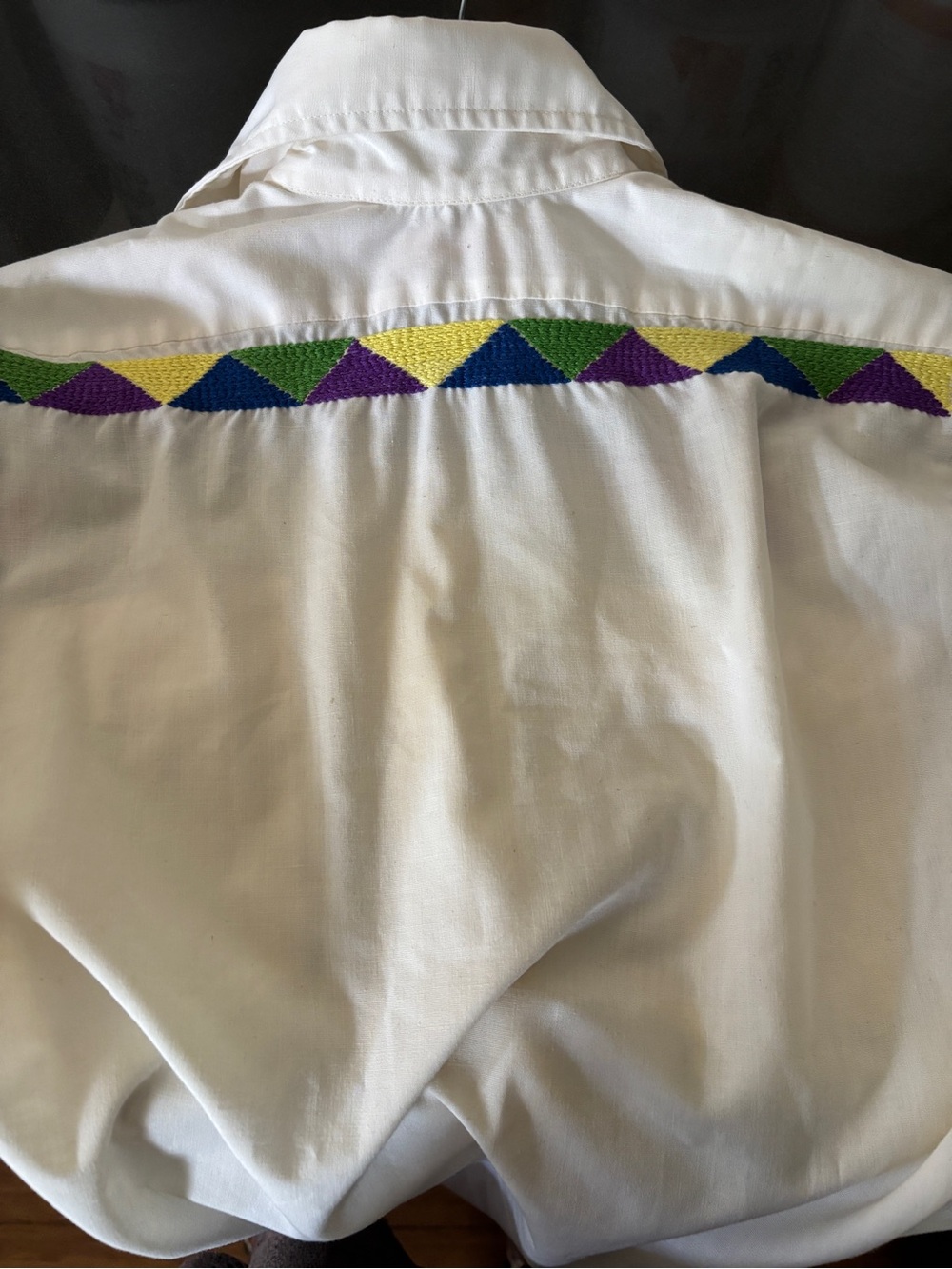 Levi’s 1970s vintage cream Western Shirt Colorful Embroidered Flower & Parrot - Picture 7 of 14